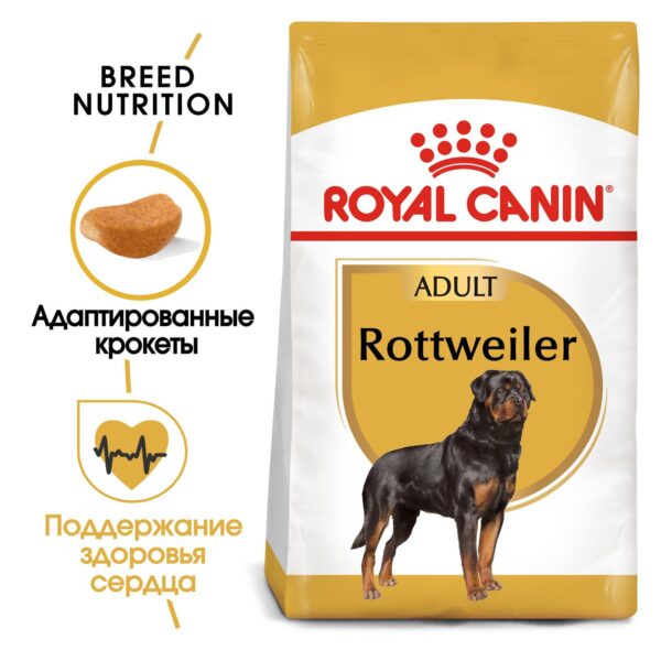 Royal Canin Rottweiler Adult сухой корм для собак породы ротвейлер старше 18 месяцев — изображение 2