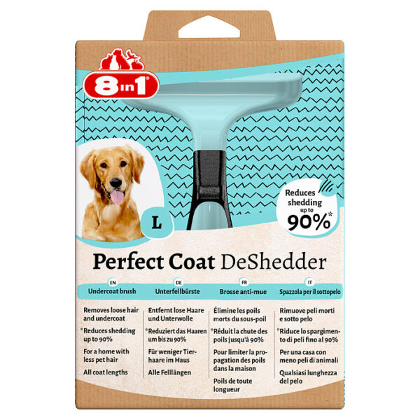 8in1 Perfect Coat дешеддер для крупных собак, размер L — изображение 4