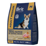 Brit Premium Dog Adult Medium сухой корм для взрослых собак средних пород со вкусом курицы