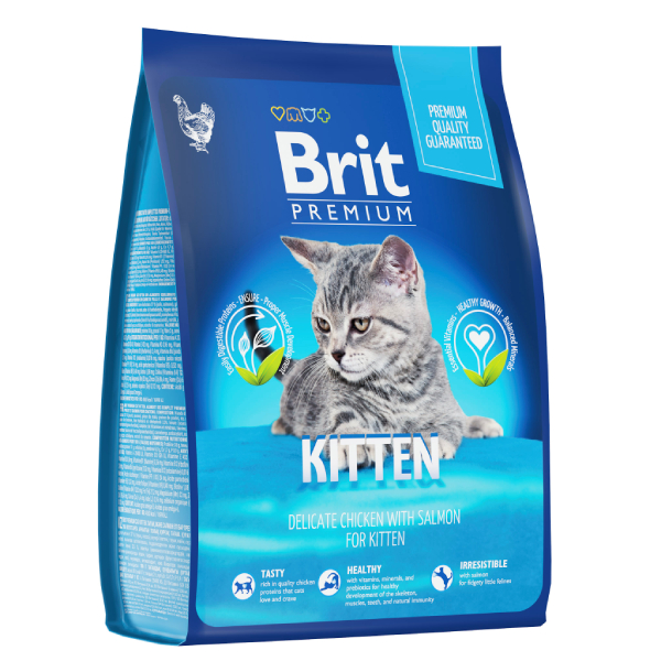 котята BRIT PREMIUM, Сухой корм с курицей и лососем для котят "Cat Kitten" — изображение 1
