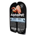 AlphaPet Superpremium влажный полнорационный корм для взрослых стерилизованных кошек с анчоусами и креветками в соусе