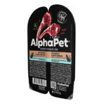 AlphaPet Superpremium влажный полнорационный корм для кошек с чувствительным пищеварением с ягненком и брусникой в соусе