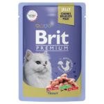 BRIT PREMIUM, Пауч для взрослых кошек, форель в желе
