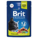 BRIT PREMIUM, Пауч для взрослых стерилизованных кошек, ягнёнок и говядина в соусе