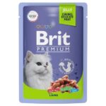 BRIT PREMIUM, Пауч для взрослых кошек, ягнёнок в желе