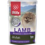Blitz Holistic «Ягнёнок с лососем» кусочки в соусе влажный корм для взрослых собак мелких пород