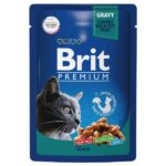 BRIT PREMIUM, Пауч для взрослых кошек, утка в соусе
