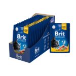 BRIT PREMIUM, Пауч для взрослых кошек, лосось и форель в соусе — изображение 2