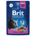 BRIT PREMIUM, Пауч для взрослых кошек, цыпленок и индейка в соусе