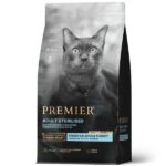PREMIER сухой корм для взрослых стерилизованных кошек, кастрированных котов от 1 года и пожилых кошек с чувствительной кожей и шерстью или склонных к аллергии со свежим филе лосося и индейки
