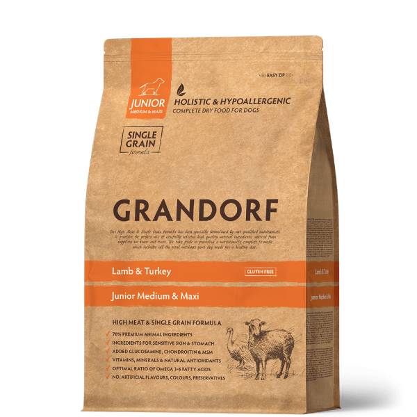 rm37xvl4ftq88fkte50uhi8q6z1z0dil GRANDORF DOG Lamb&Turkey JUNIOR Ягненок с индейкой для юниоров всех пород — изображение 1