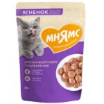Мнямс Влажный корм Кусочки в соусе с ягненком для комфортного пищеварения у кошек 85г