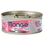 Monge jelly Adult cat консервы для взрослых кошек с желтоперым тунцом и креветками