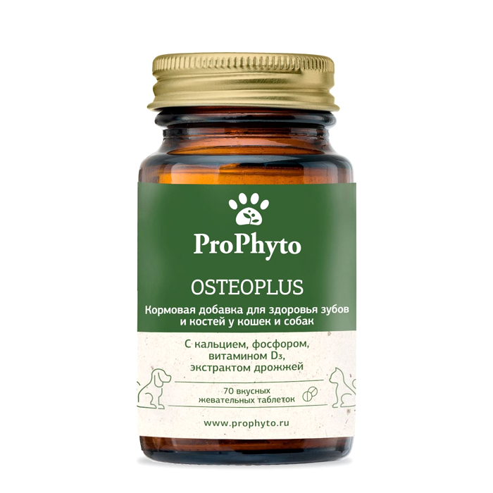 kct8rpdltxjm64yp0k0mcwzzfxzvb4lv ProPhyto Osteoplus кормовая добавка для собак и кошек для здоровья зубов и костей 40 таблеток — изображение 1