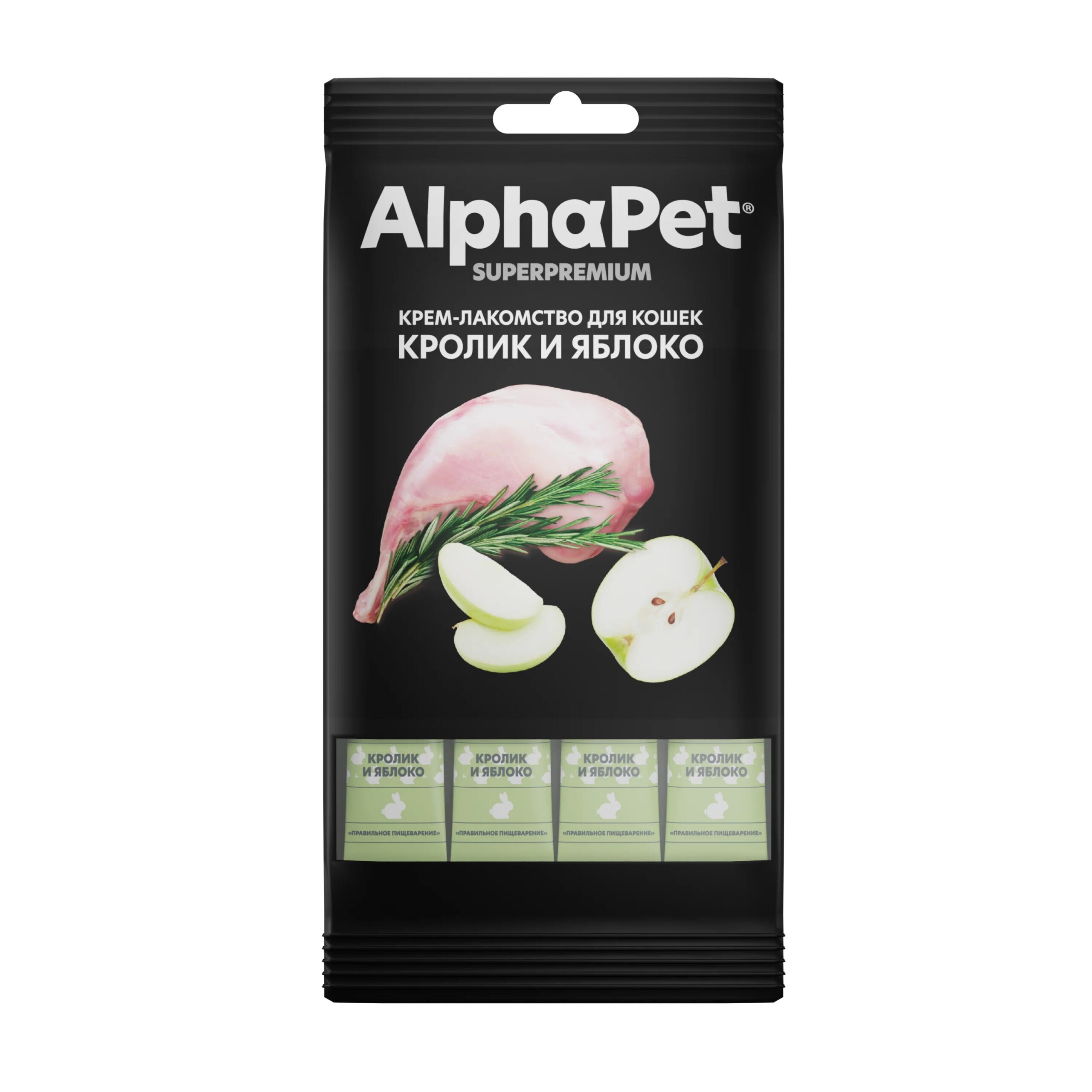 5 AlphaPet Superpremium крем-лакомство для кошек со вкусом кролика и яблока — изображение 1