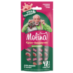 Molina Функц. крем-лакомство с уткой и курицей для взрослых кошек "Снижение запаха фекалий"