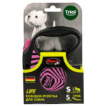 Flexi Life Geometry Pink поводок-рулетка для собак 5м, трос