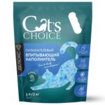 Cat's Choice силикагелевый впитывающий наполнитель с синими гранулами